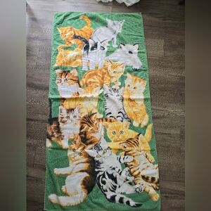Vintage Hilasal 100% Cotton Cat Beach Towel